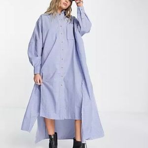 Topshop Oversized Poplin Stripe Shirtdress